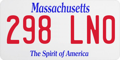 MA license plate 298LN0