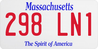 MA license plate 298LN1