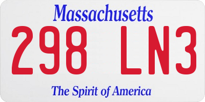 MA license plate 298LN3