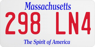 MA license plate 298LN4