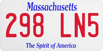 MA license plate 298LN5