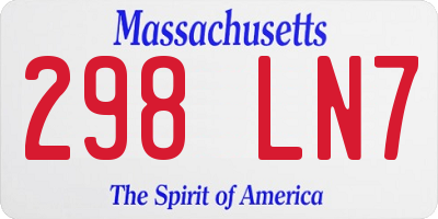 MA license plate 298LN7
