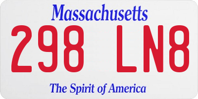 MA license plate 298LN8