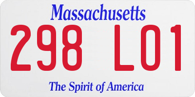 MA license plate 298LO1