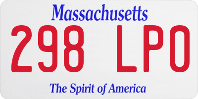 MA license plate 298LP0
