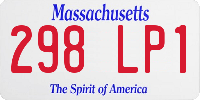 MA license plate 298LP1