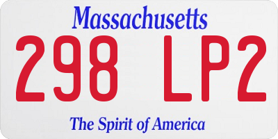 MA license plate 298LP2
