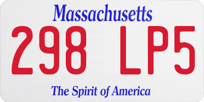 MA license plate 298LP5