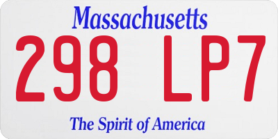 MA license plate 298LP7