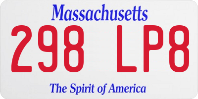 MA license plate 298LP8