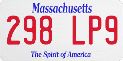 MA license plate 298LP9