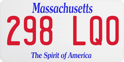 MA license plate 298LQ0
