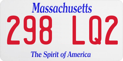 MA license plate 298LQ2