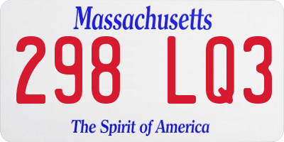 MA license plate 298LQ3