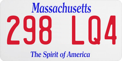 MA license plate 298LQ4
