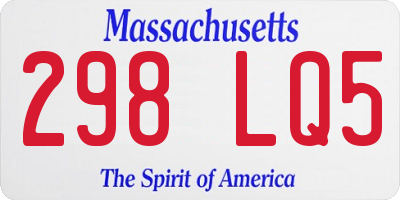 MA license plate 298LQ5