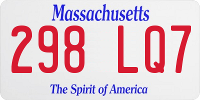 MA license plate 298LQ7