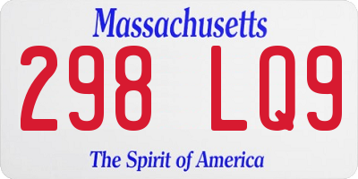 MA license plate 298LQ9