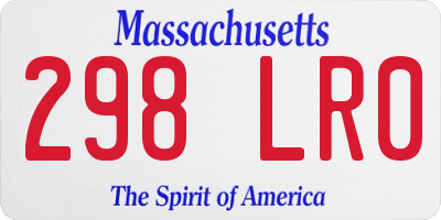 MA license plate 298LR0