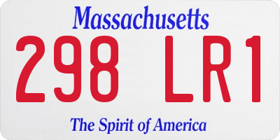 MA license plate 298LR1