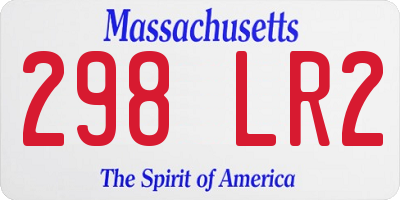 MA license plate 298LR2