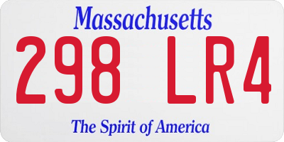 MA license plate 298LR4