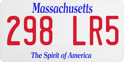 MA license plate 298LR5