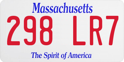 MA license plate 298LR7