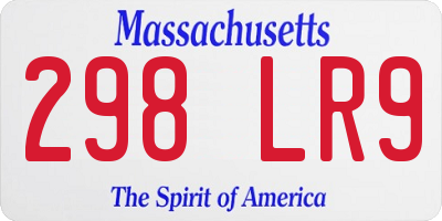 MA license plate 298LR9