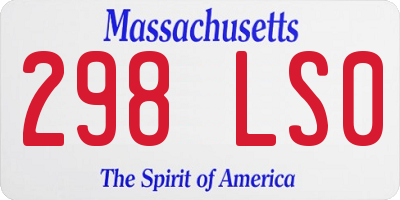 MA license plate 298LS0