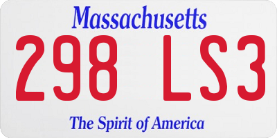 MA license plate 298LS3