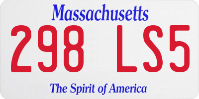 MA license plate 298LS5
