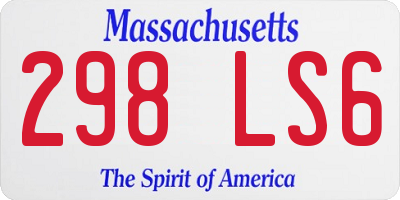 MA license plate 298LS6
