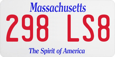 MA license plate 298LS8