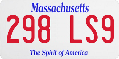 MA license plate 298LS9