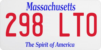 MA license plate 298LT0