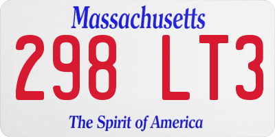 MA license plate 298LT3