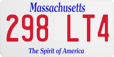 MA license plate 298LT4