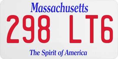 MA license plate 298LT6