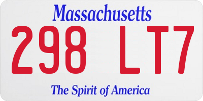 MA license plate 298LT7