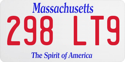 MA license plate 298LT9