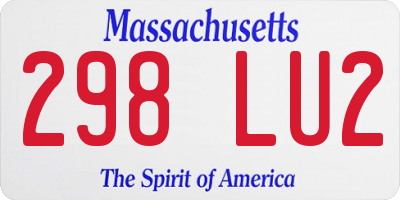 MA license plate 298LU2
