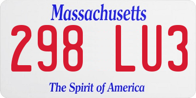 MA license plate 298LU3