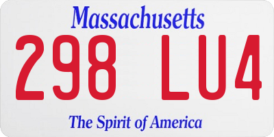 MA license plate 298LU4