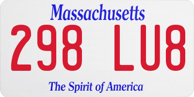 MA license plate 298LU8
