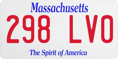 MA license plate 298LV0