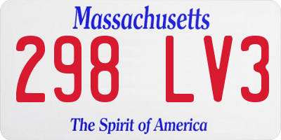 MA license plate 298LV3
