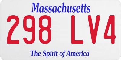 MA license plate 298LV4
