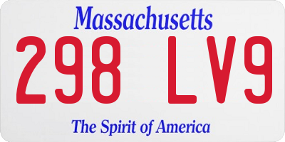 MA license plate 298LV9