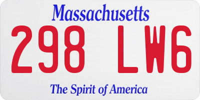 MA license plate 298LW6